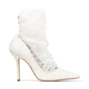Jimmy Choo Lavish 100 Tulle Pumps - Ivory/white/silver